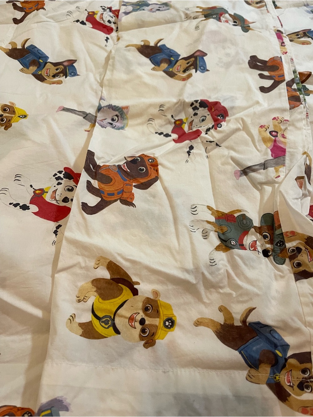 Pottery Barn Kids White Paw Patrol Dog Character Print Bedding